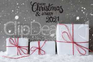 Christmas Gifts, Snow, Snowflakes, Cement, Merry Christmas And A Happy 2021