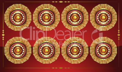 digital textile design of traditional art on abstract background
