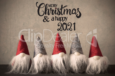 Santa Claus With Cap, Merry Christmas And A Happy 2021
