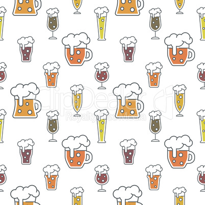 Beer types colorful seamless pattern design