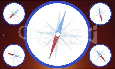 digital textile design of compass on abstract background