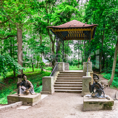 Chinese bridge in Alexandria park. Bila Tserkva, Ukraine