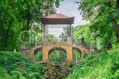Chinese bridge in Alexandria park. Bila Tserkva, Ukraine