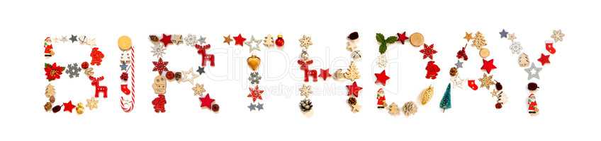 Colorful Christmas Decoration Letter Building Word Birthday