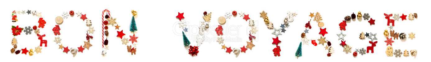 Colorful Christmas Decoration Letter Building Bon Voyage Means Good Trip