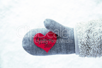 Glove, Fleece, Snow, Red Heart, Merry Christmas And A Happy 2021