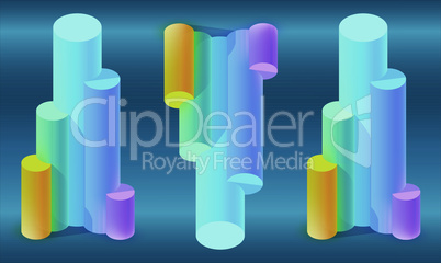 Set of lab Tube on dark abstract background