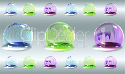 air and water bubble of different color on abstract background