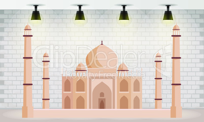 indian monument on an abstract wall background