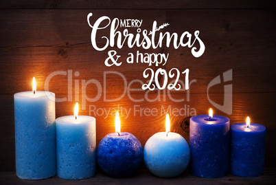 Romantic Turquoise Candle Light , Merry Christmas And Happy 2021