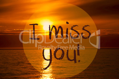 Romantic Ocean Sunset, Sunrise, Text I Miss You