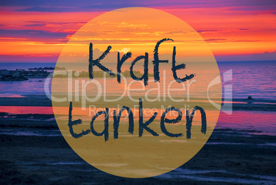 Sunset Or Sunrise At Sweden Ocean, Kraft Tanke Means Relax