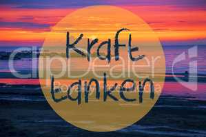 Sunset Or Sunrise At Sweden Ocean, Kraft Tanke Means Relax