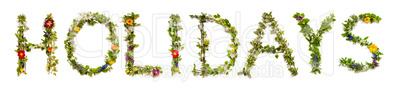Flower And Blossom Letter Building Word Holidays