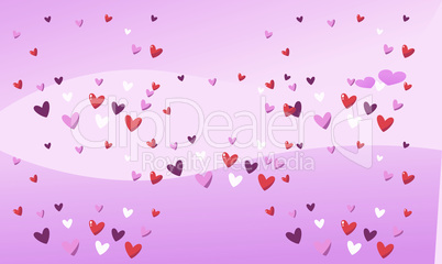 collection of several heart on pink background