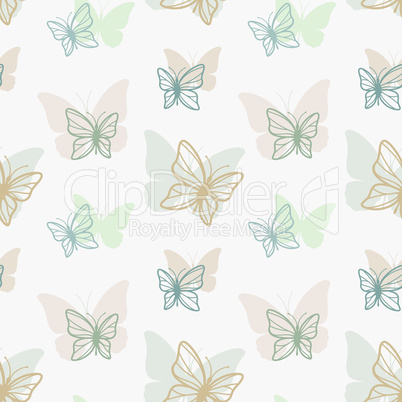 Butterflies seamless pattern design in color