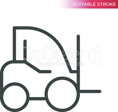 Forklift truck thin line vector icon