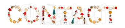 Colorful Christmas Decoration Letter Building Word Contact