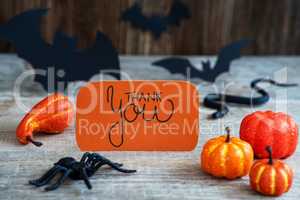 Orange Label, Calligraphy Thank You, Scary Halloween Decoration