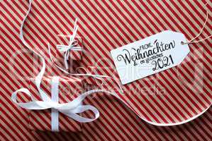 Three Gifts, Wrapping Paper, Label Glueckliches 2021 Means Happy 2021