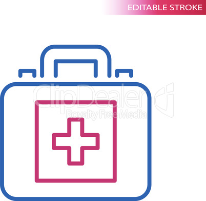 Doctor bag or case thin line vector icon