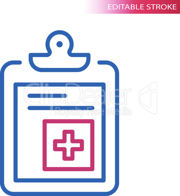 Patient card clipboard thin line vector icon