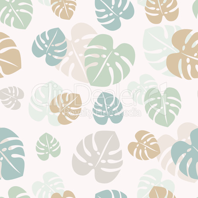 Monstera leaf vector seamless pattern design