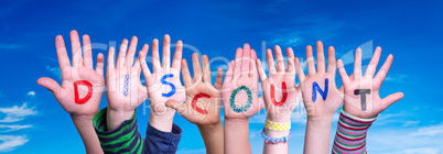Children Hands Building Word Discount, Blue Sky