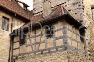 Towers and walls in the old town of Rothenburg ob der Tauber
