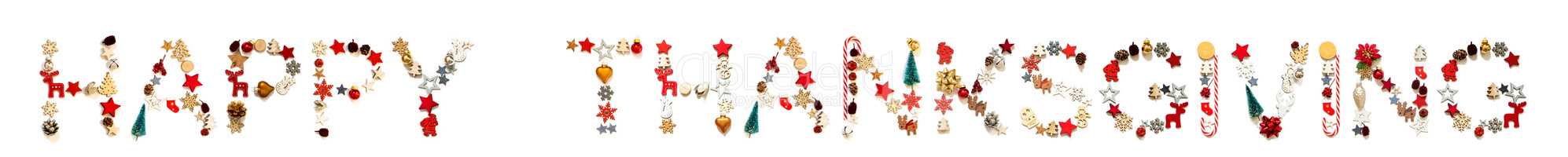 Colorful Christmas Decoration Letter Building Word Happy Thanksgiving