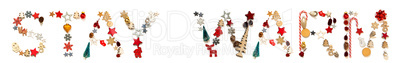 Colorful Christmas Decoration Letter Building Word Stay Warm