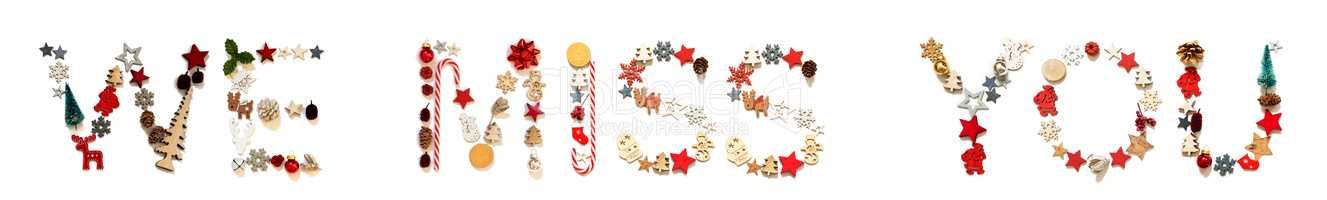 Colorful Christmas Decoration Letter Building Word We Miss You