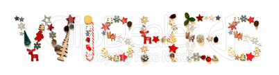 Colorful Christmas Decoration Letter Building Word Wishes