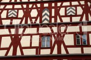 Facades of houses in the old style