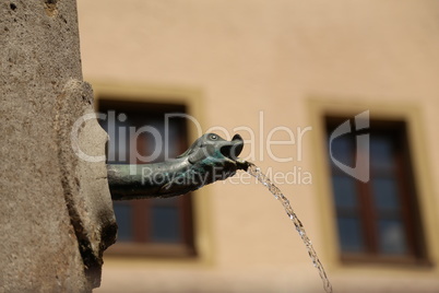 Urban well in Rothenburg ob der Tauber, Germany