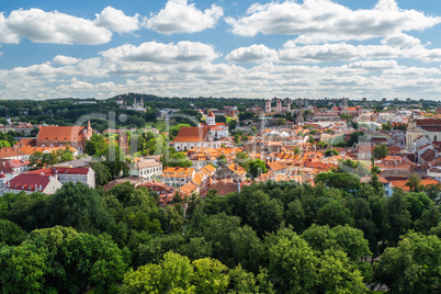 Beautiful View To Vilnius Old Town From Gediminas Castle Tower