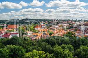 Beautiful View To Vilnius Old Town From Gediminas Castle Tower
