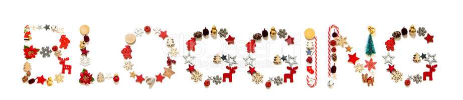 Colorful Christmas Decoration Letter Building Word Blogging