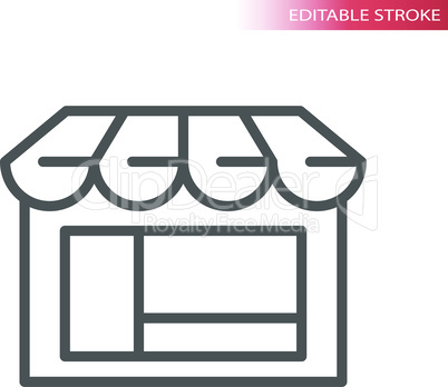 Shop or storefront thin line vector icon