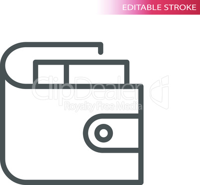 Wallet simple thin line vector icon