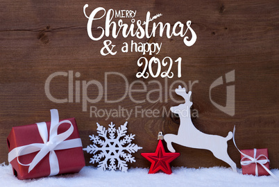 Gift, Deer, Snowflake, Snow, Ball, Merry Christmas And Happy 2021