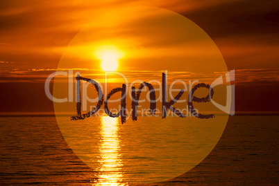 Romantic Ocean Sunset, Sunrise, Danke Means Thank You