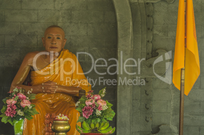 figur of monk in a temple in bali