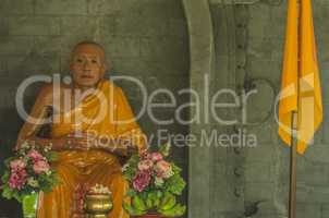 figur of monk in a temple in bali