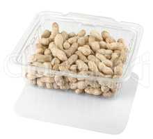peanuts groundnuts in a transparent plastic box