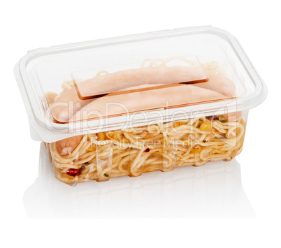 fast food in a plastic container