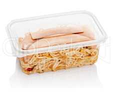 fast food in a plastic container