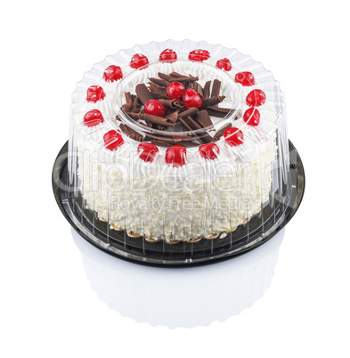 cake with cherries and chocolate