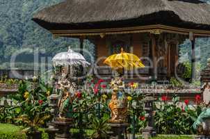 temples and colorful statues in bali