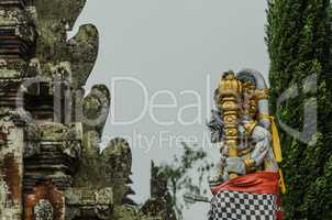 colorful figures of temple in bali